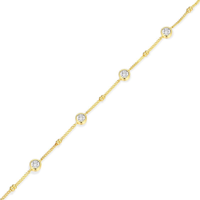 Lab Grown Diamond Bezel Station Bracelet in 14k Gold Plated image number null